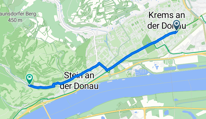 Bahnhofplatz, Krems an der Donau to Reisperbachtalstraße, Krems an der Donau