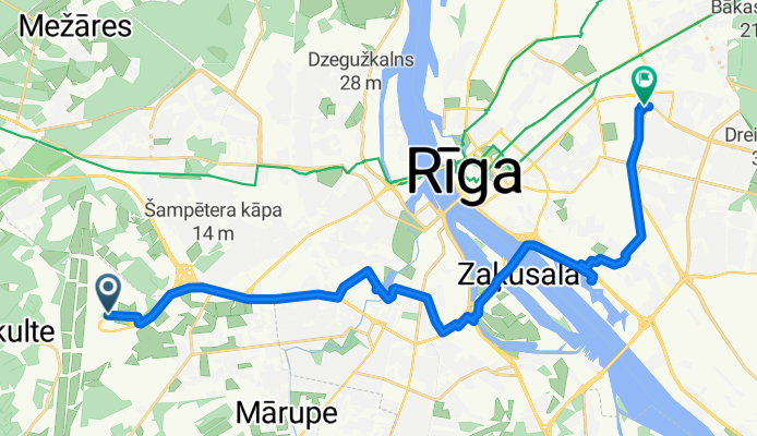 От P133 до Dzelzavas iela 6A