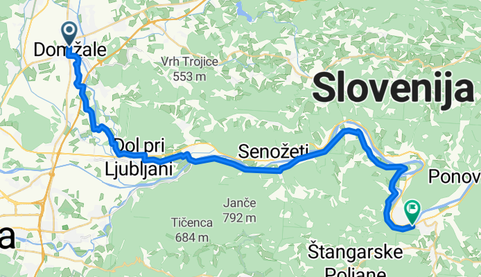 Kamniška cesta nach Ljubljanska cesta