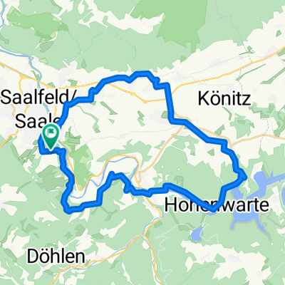 Route nach Saalfeld/Saale