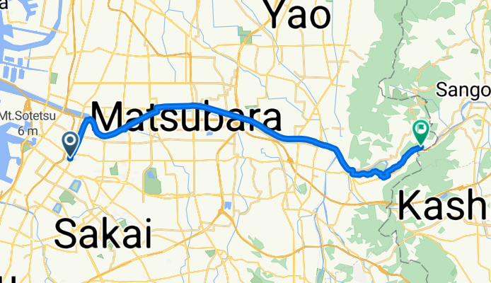 大和側リバーサイドサイクルライン(柏原)