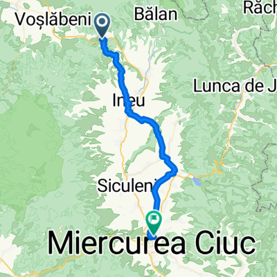 From Voșlăbeni to Miercurea Ciuc