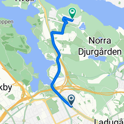 Valhallavägen, Stockholm to Forskarbacken, Stockholm