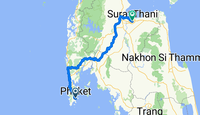 Dibuk Road, Mueang Phuket District naar Talat Mai Road, Surat Thani