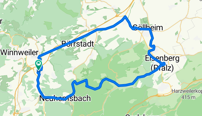 Münchweiler - Dreisen - Göllheim - Eisenberg -Ramsen - Neuhemsbach