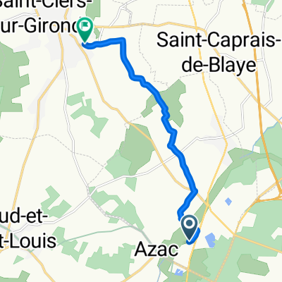 Rue du Palais du Roy, Saint-Aubin-de-Blaye to Rue René Bourda, Saint-Ciers-sur-Gironde