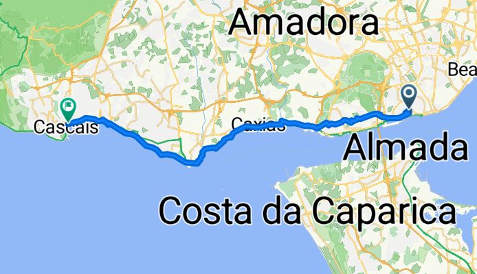 Rua Vicente Borga, Lisboa a Rua da Palmeira, Cascais