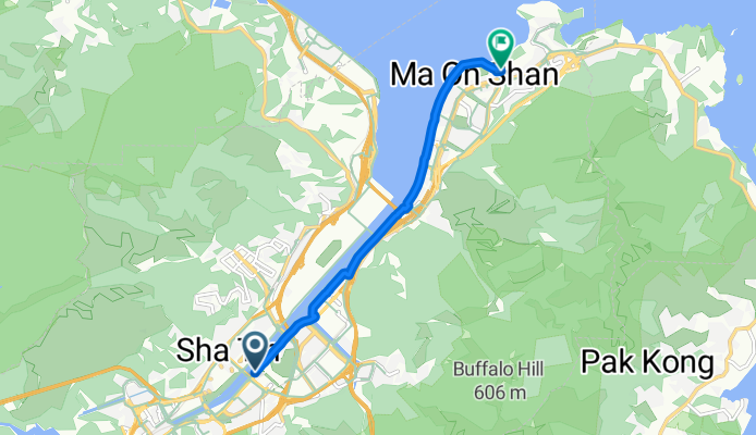 Tai Chung Kiu Rd, Sha Tin to Sai Sha Rd, Ma On Shan