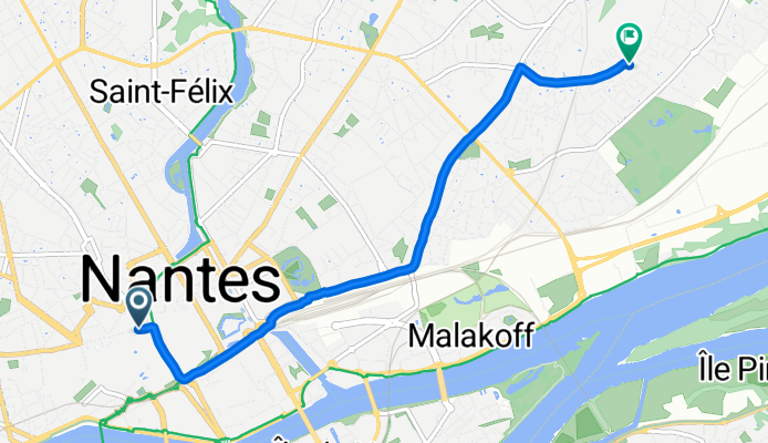 Rue du Calvaire, Nantes à Rue des Floralies, Nantes