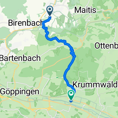 Von Wäschenbeuren bis Eislingen/Fils via Gotthardsweg