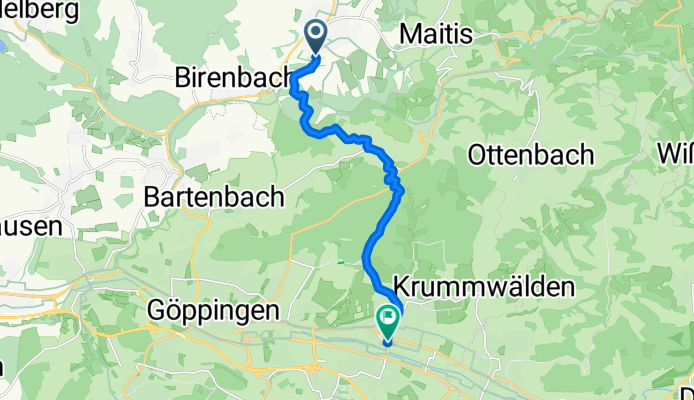 Von Wäschenbeuren bis Eislingen/Fils via Gotthardsweg