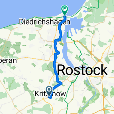 Kritzmow - Stadtweide - Schutow - Schmarl - IGA-Park - Groß Klein - Warnemünde