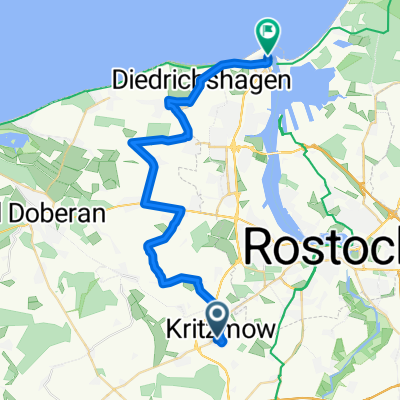 Kritzmow - Klein Schwaß - Parkentin - Rabenhorst - Steinbeck - Elmenhorst - Diedrichshagen - Warnemünde