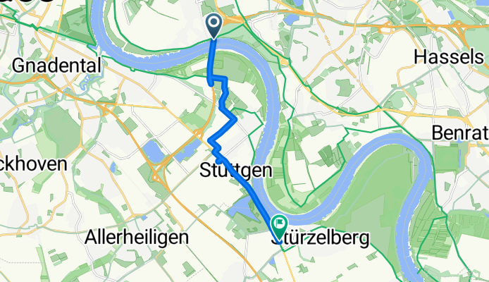 Fleher Deich, Düsseldorf nach Düsseldorfer Straße, Dormagen