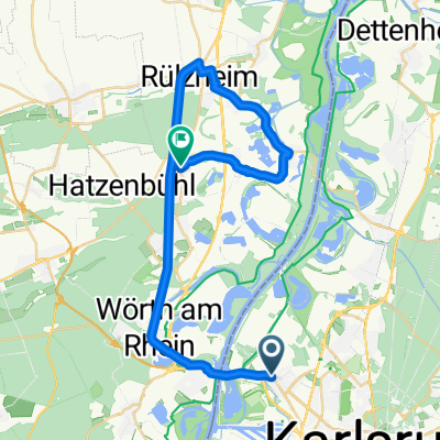 Knielingen, Karlsruhe nach Flachsmarkt, Rheinzabern