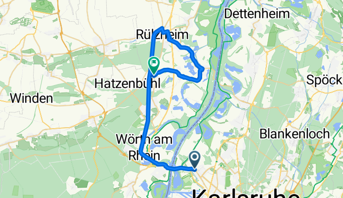 Knielingen, Karlsruhe nach Flachsmarkt, Rheinzabern