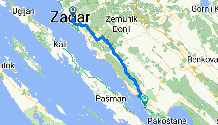 Route to Biograd na Moru