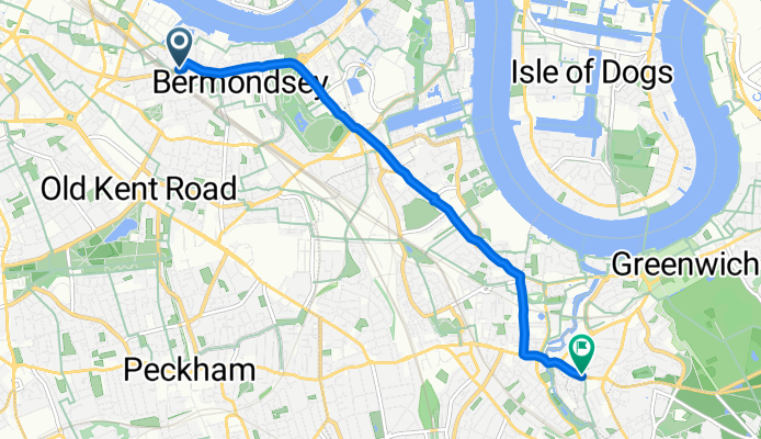 Druid Street, London to Blackheath Road, London