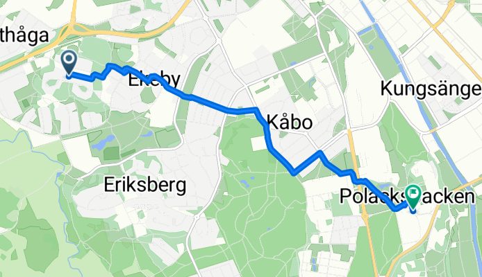 Sernanders väg to Lägerhyddsvägen