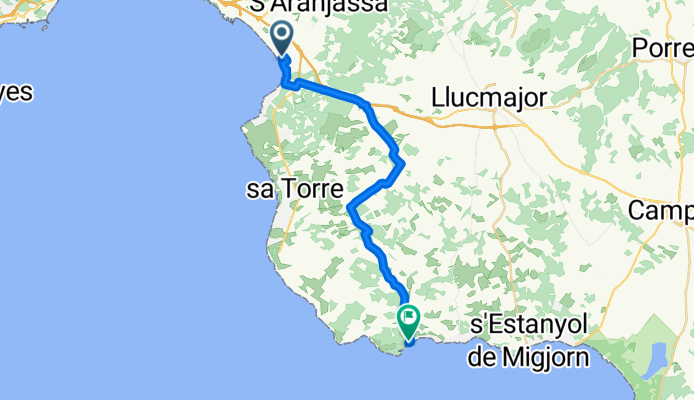 Carrer del Llaüt, Palma nach Carrer de les Penyes Cala Pista, Llucmajor