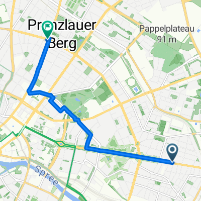 Mainzer Straße, Berlin nach Prenzlauer Allee, Berlin