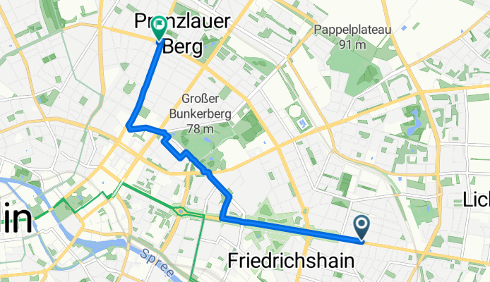 Mainzer Straße, Berlin nach Prenzlauer Allee, Berlin