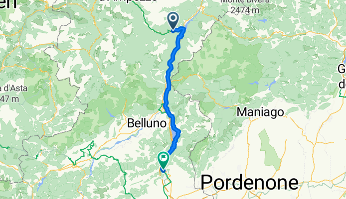 From Valle di Cadore to Vittorio Veneto