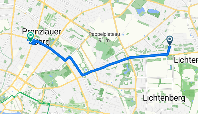 Genslerstraße, Berlin to Kollwitzstraße, Berlin