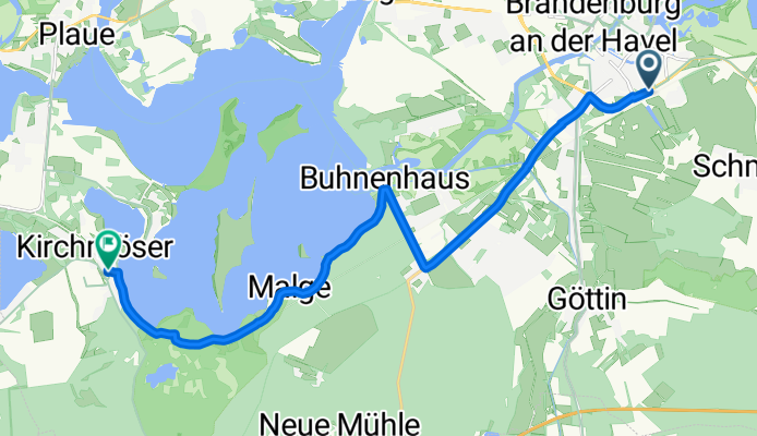 Brandenburg Hauptbahnhof nach Gränertstraße