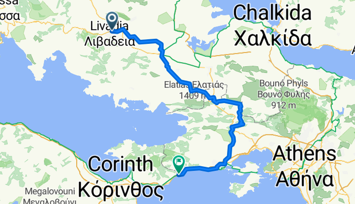 De Ethniki Odos Livadias Amfissas a Palea Ethniki Odos Athinon Korinthou