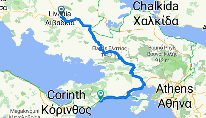 De Ethniki Odos Livadias Amfissas a Palea Ethniki Odos Athinon Korinthou