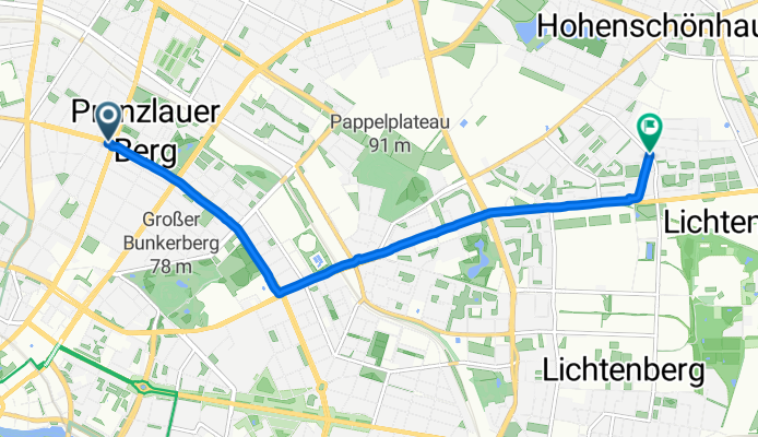 Kollwitzstraße, Berlin to Genslerstraße, Berlin