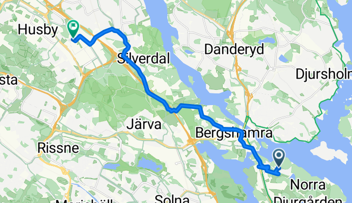 Forskarbacken, Stockholm to Borgarfjordsgatan, Kista