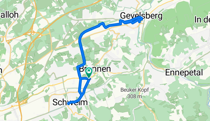 Brunnenstraße, Schwelm nach Brunnenstraße, Schwelm