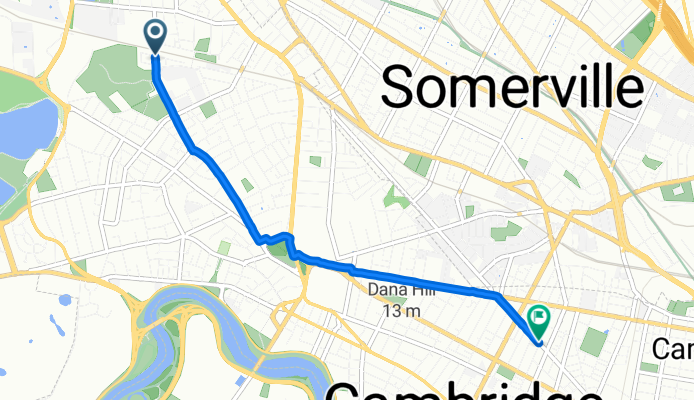 Bolton St, Cambridge to Elm St, Cambridge