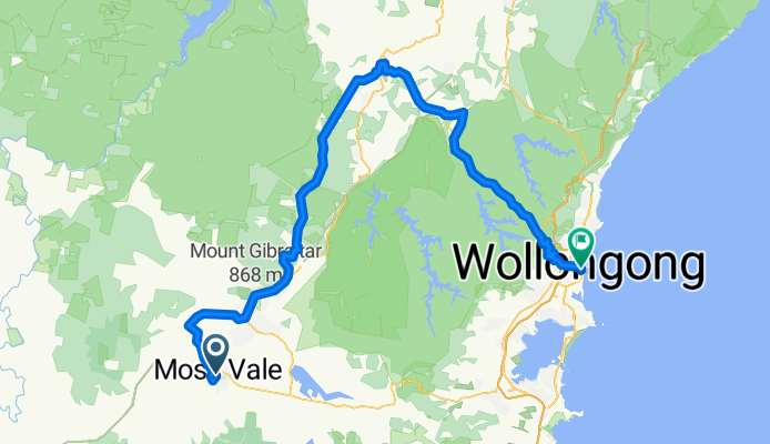 Arthur St, Moss Vale to Burelli St, Wollongong