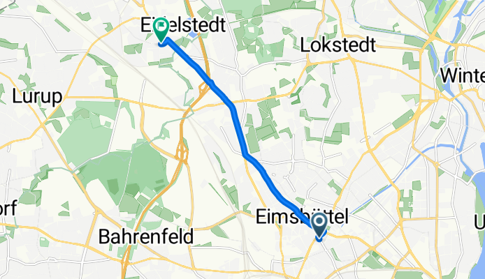 Eimsbütteler Chaussee, Hamburg nach Reichsbahnstraße, Hamburg