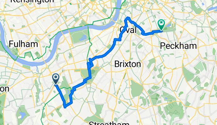 Trinity Road, London to Chumleigh Street, London