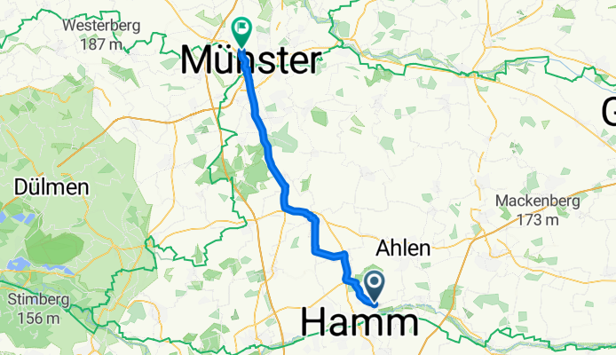 Heessener Dorfstraße, Hamm nach An der Germania Brauerei, Münster