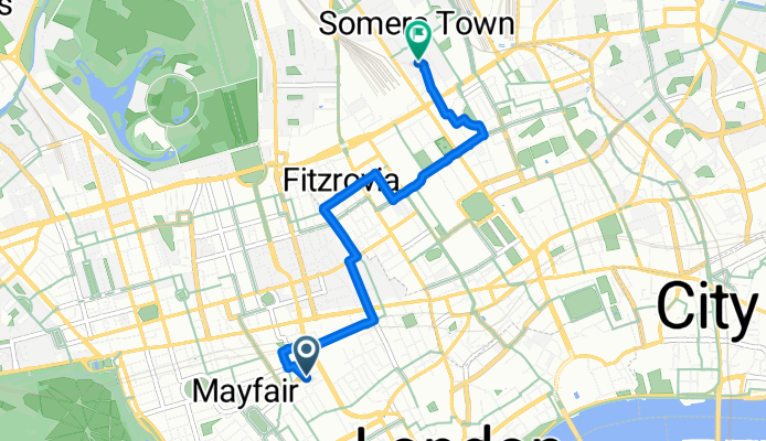 Cork Street, London to Euston Station, London