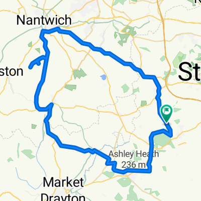 Route from Park Wood Drive, Newcastle