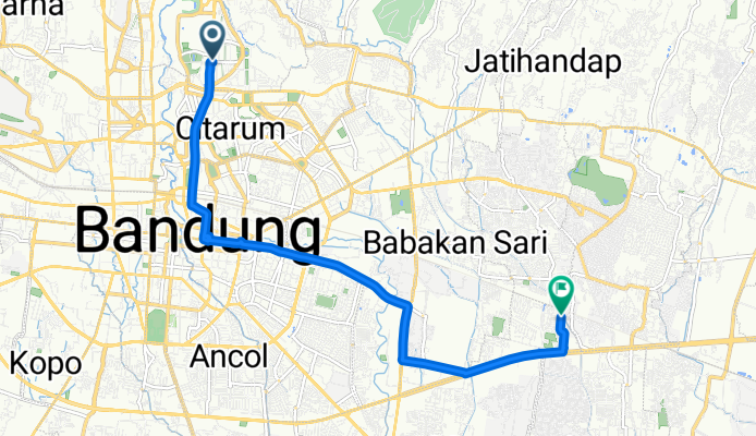 Jalan Hasanudin, Bandung to Jalan Sanggar Kencana 17, Bandung
