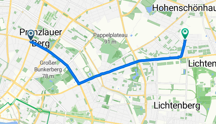 Kollwitzstraße, Berlin to Genslerstraße, Berlin