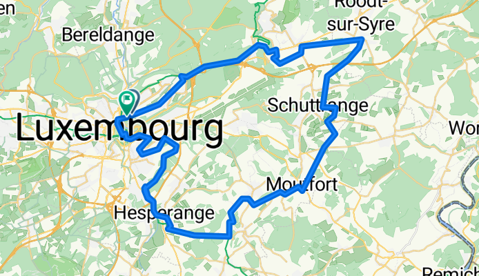 Kirchberg to Rout Bréck - Pafendall Quai