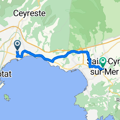 Allée des Cinsaults, La Ciotat à Place Docteur Roux, Saint-Cyr-sur-Mer