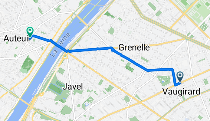 Rue Lecourbe, Paris à Rue des Perchamps, Paris