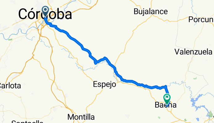 Calle del R Heredia, Córdoba to Calle de José María Onieva, Baena