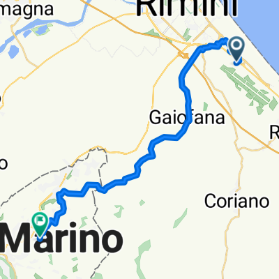 Via Prima Ghinelli, Rimini to Via Ottava Gualdaria, Domagnano