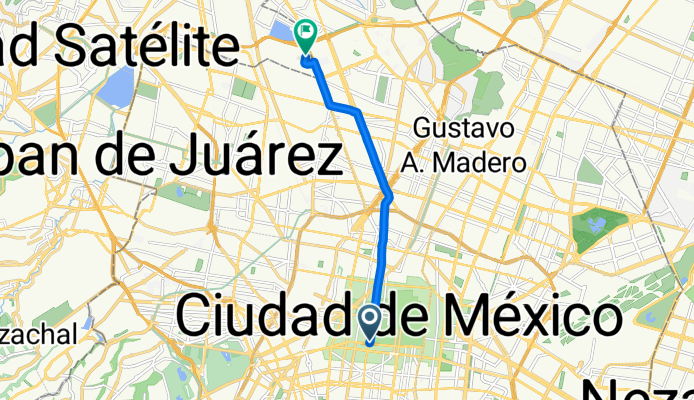 De Eje Central Lázaro Cárdenas a Calle Benito Juárez