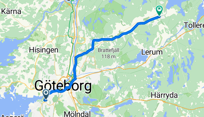 Jordhyttegatan, Göteborg to Hjällsnäsvägen, Gråbo